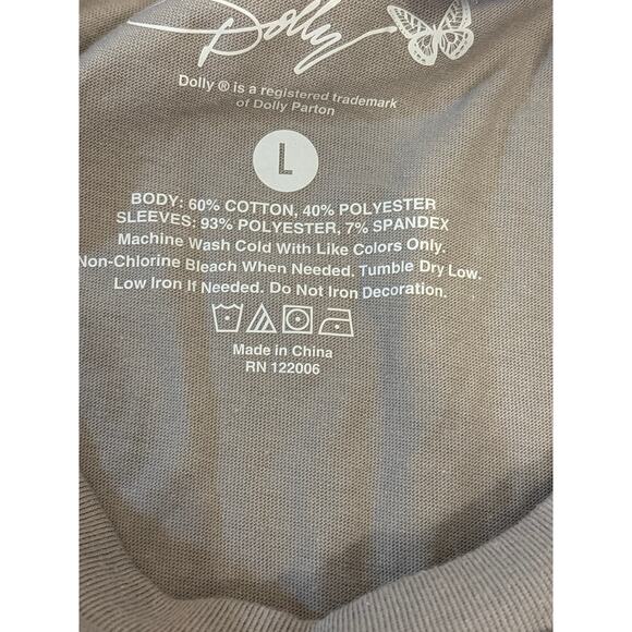 Dolly Parton official graphic tee large mesh embezzled sleeves western country - Picture 4 of 5